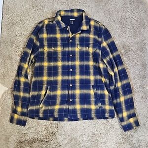 Nordstrom Kids Blue and Yellow Plaid Button Down Shirt